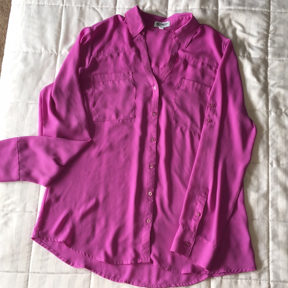 Light Purple Express Button-Down Blouse